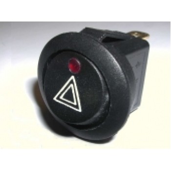 Illuminated Round Hazard Rocker Switch Red LED  EX734HAZARD