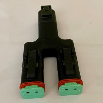 Grey Deutsch DT Series 2 Way Y Splitter Connector 11DTY02W